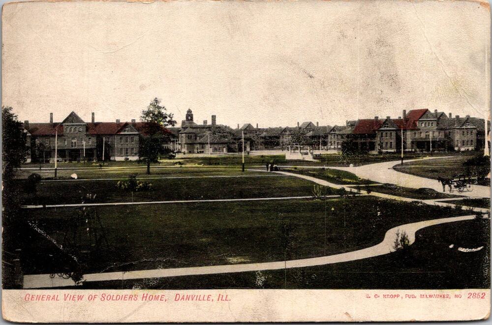 General View of Soldier's Home in Danville IL Vintage Postcard SP6-18